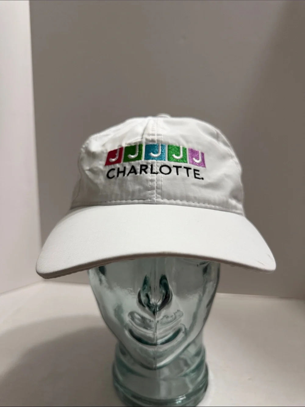 Charlotte Pickleball White Baseball Cap with Multicolor JJ Logo